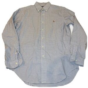 Ralph Lauren Classic Fit Button Down Mens Size Small Blue Checkered
